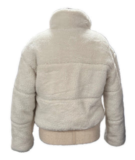 alo Women's Ivory Sherpa Stage Puffer Size M MSP$228 - 0