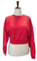 alo Women's Candy Red Cropped Accolade Crewneck Size L MSP$128-1