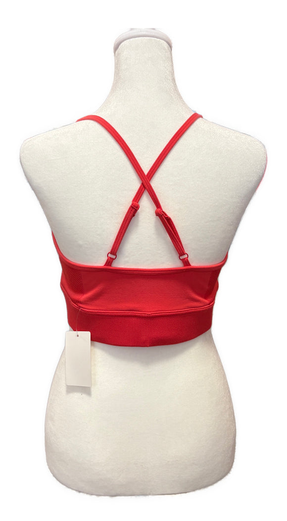 alo Women's Candy Red Airlift Sports Bra Size L MSP$84