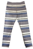 Zyia Active Women's Purple & Black Striped Leggings Size M-1