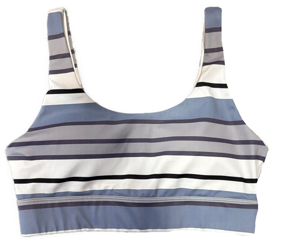 Zyia Active Women's Purple & Black Striped Sports Bra Size L