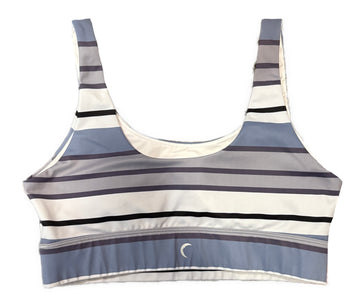 Zyia Active Women's Purple & Black Striped Sports Bra Size L - 0