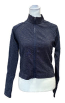 Fabletics Women's Navy Glittery Full-zip Jacket Size M MSP$74.95-1