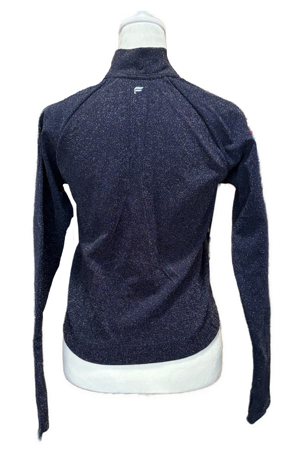Fabletics Women's Navy Glittery Full-zip Jacket Size M MSP$74.95