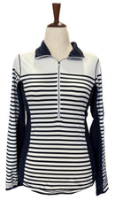 New Balance Women's White & Navy Striped Pullover Size M MSP$90-1