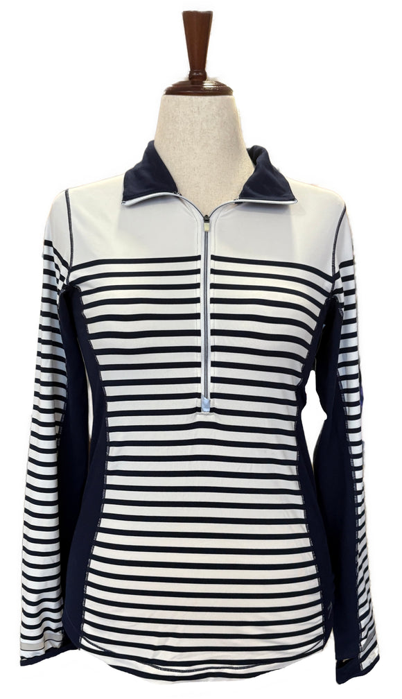 New Balance Women's White & Navy Striped Pullover Size M MSP$90