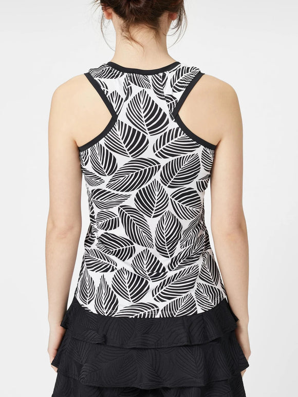 New Tail Activewear Rumary Tennis Tank- Botanical Leaves MSP$73