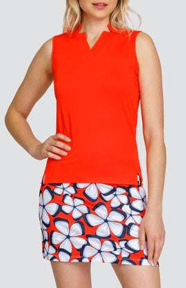 New Tail Activewear Araminthia Sleeveless Golf Top - Cherry Tomato MSP$95