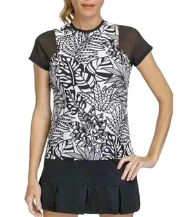New Tail Activewear Marilla Short Sleeve Top - Jungle Eden MSP$85
