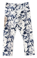 Lorna Jane Women's White & Blue Tie Dye Capri Leggings Size L MSP$72-1