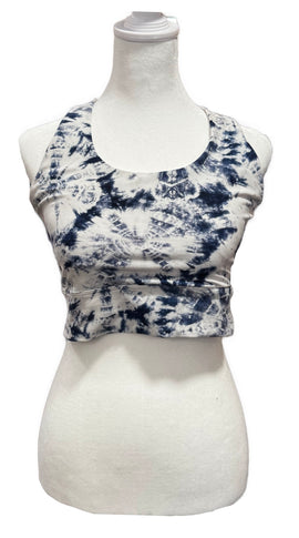Lorna Jane Women's White & Blue Tie Dye Sports Bra Size L MSP$60