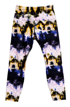 Lorna Jane Women's Yellow & Purple Leopard Print Crop Leggings Size L MSP$72