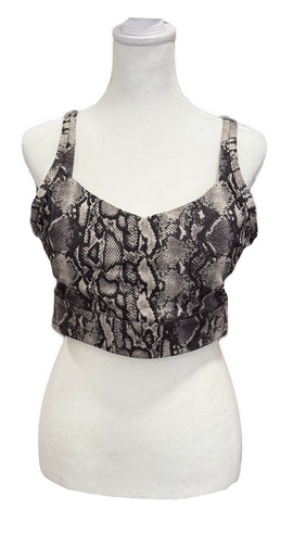Lorna Jane Women's Tan & Black Snakeskin Print Sports Bra Size M MSP$60