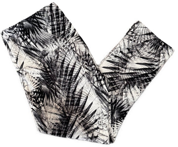 Lorna Jane Women's White & Black Palm Print Cropped Leggings Size L MSP$72 - 0
