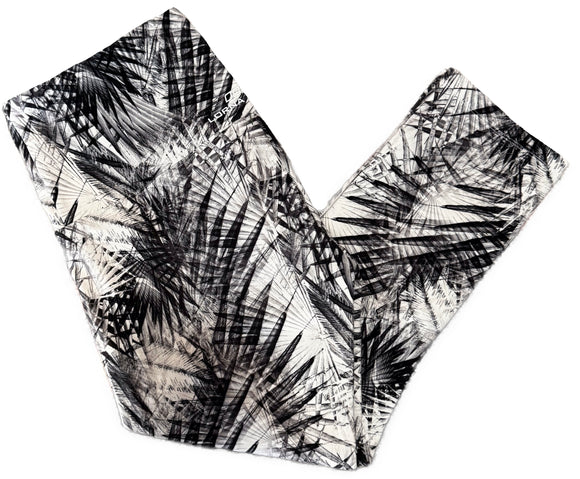 Lorna Jane Women's White & Black Palm Print Cropped Leggings Size L MSP$72