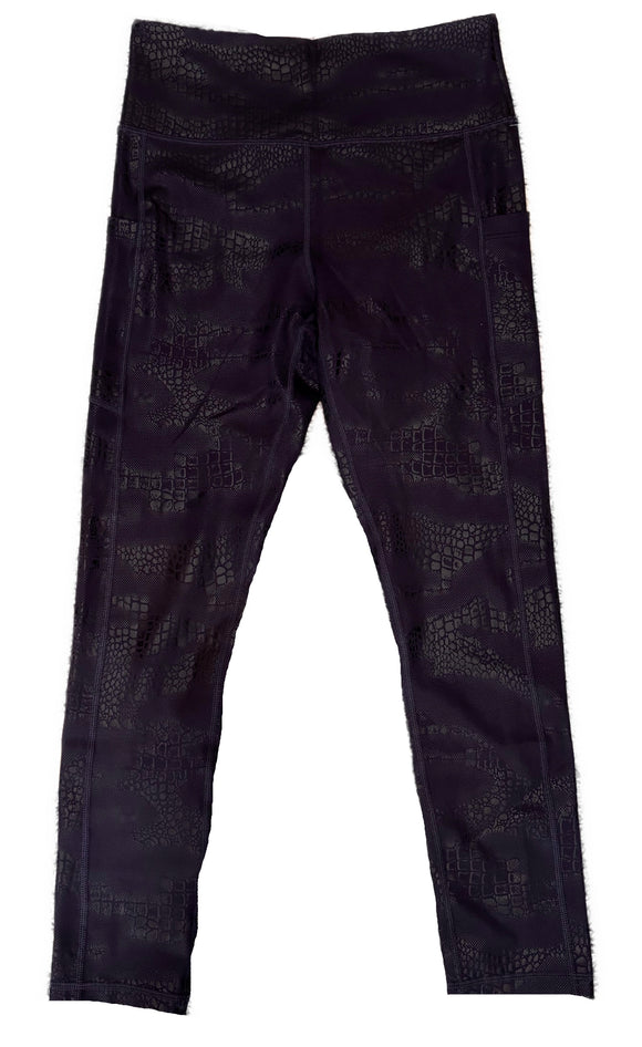 Zyia Active Women's Plum Snakeskin Print Leggings Size 6-8 (M) MSP$72