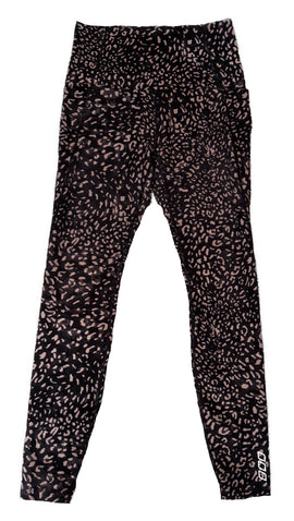Lorna Jane Women's Black & Tan Cheetah Print Leggings Size M MSP$72