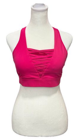 Lorna Jane Women's Hot Pink Sports Bra Size M MSP$60
