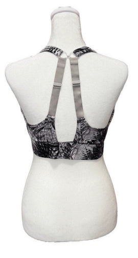 Lorna Jane Women's Black & White Palm Print Sports Bra Size L MSP$60 - 0