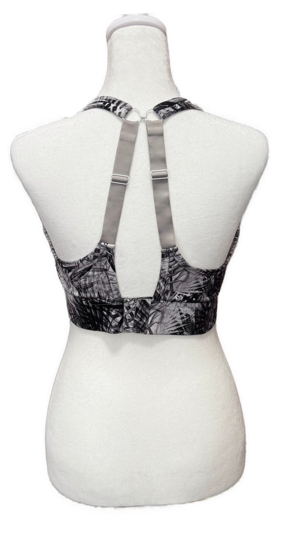 Lorna Jane Women's Black & White Palm Print Sports Bra Size L MSP$60