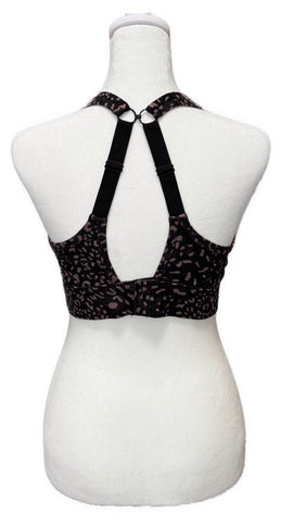 Lorna Jane Women's Black & Tan Cheetah Print Sports Bra Size M MSP$60 - 0
