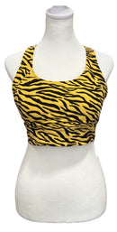 Lorna Jane Women's Yellow & Black Tiger Stripe Sports Bra Size M MSP$60-1