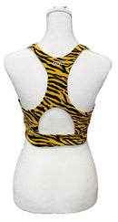 Lorna Jane Women's Yellow & Black Tiger Stripe Sports Bra Size M MSP$60-2