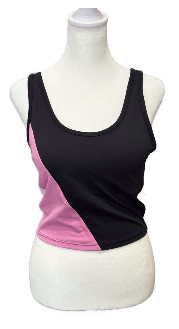 Zyia Active Women's Black, Pink & White Activewear Tank Size L