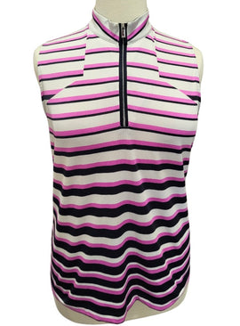 Tail White Label Magenta, Black & White Sleeveless Golf Mock Top Size XL