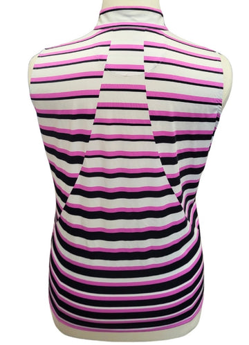Tail White Label Magenta, Black & White Sleeveless Golf Mock Top Size XL - 0