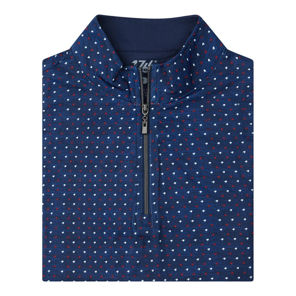 Adair Active 1764 Navy Vienna Sleeveless Print Golf Polo Size M MSP$60