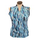 Tail White Label Light Blue Teal Snakeskin Sleeveless Size L MSP $86-1