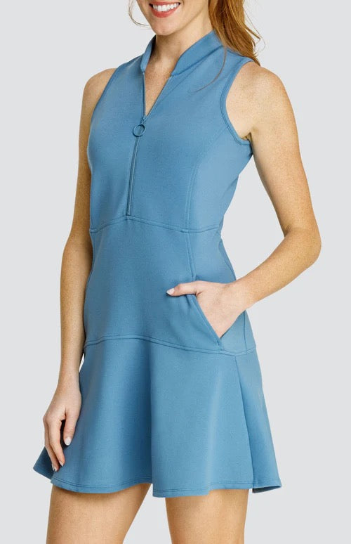 New Tail Activewear Cookie Cloud Jersey Sleeveless Dress - Copen Blue MSP$105