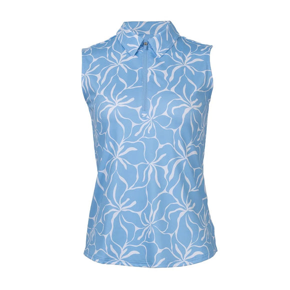 New Jofit Women's Maui Floral Sleeveless Golf Polo MSP$92