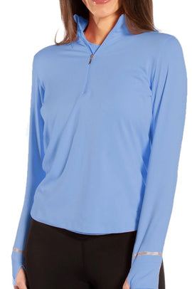 New Golftini Women's Zoo Blue Fabulous Mock Pullover Size M MSP$110