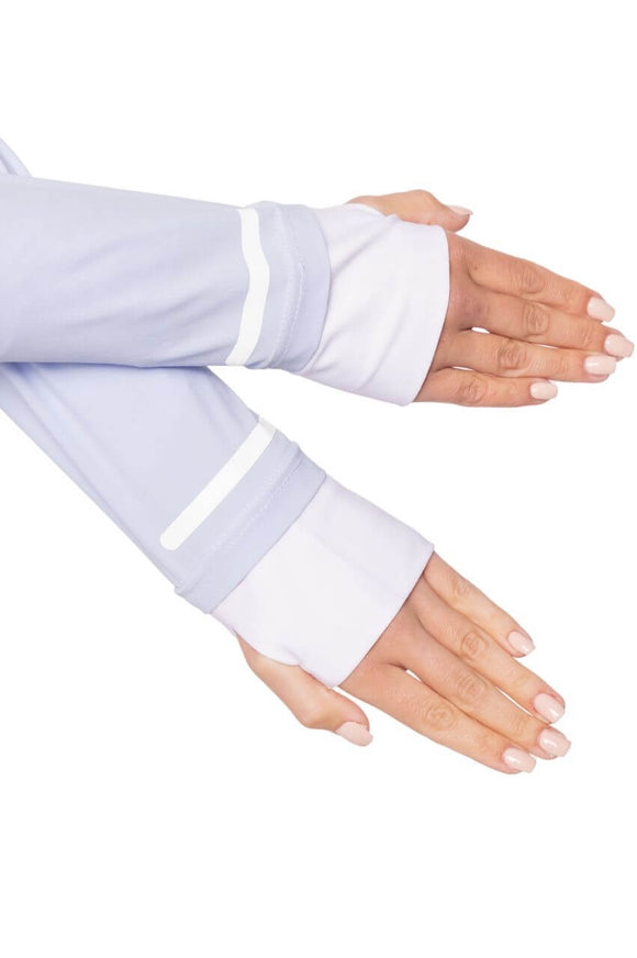 New Golftini Women's Seersucker Blue Be An Athlete Hooded Jacket MSP$164