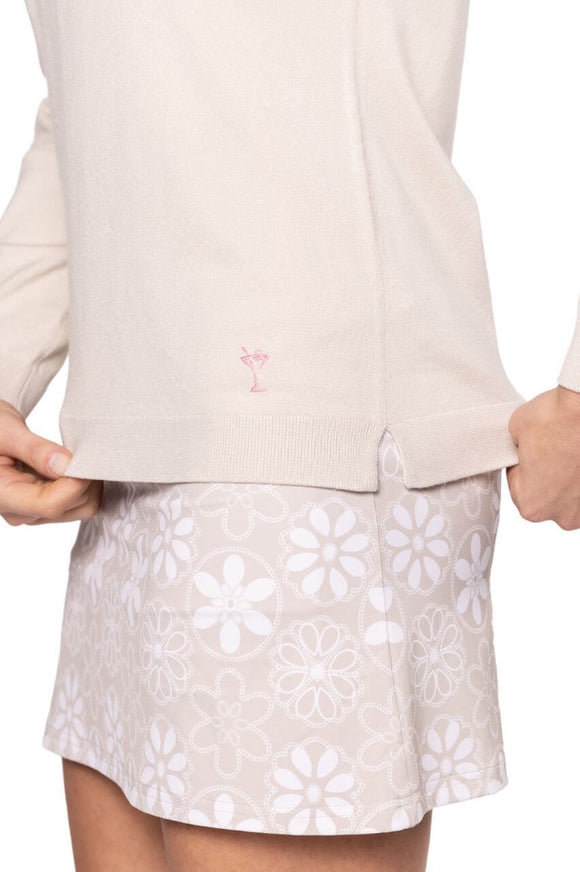 New Golftini Women's Khaki Button Polo Sweater Size M MSP$148