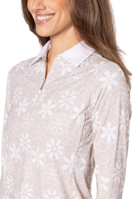 New Golftini Sand Bar Long Sleeve Cool Girl Polo Size M MSP$118 - 0