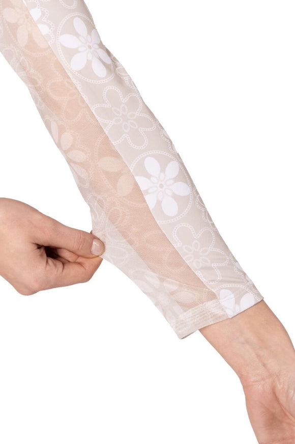 New Golftini Sand Bar Long Sleeve Cool Girl Polo Size M MSP$118