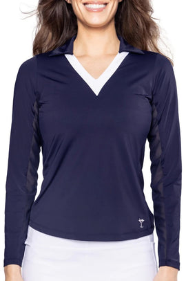 New Golftini Women's Navy Say Yes Polo MSP$118