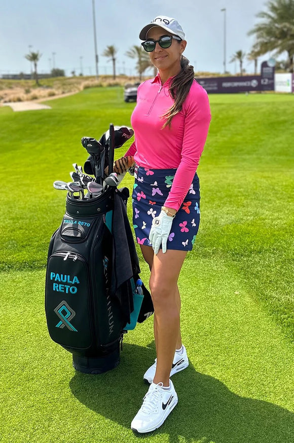 New Golftini Women's Hot Pink Long Sleeve Zip Polo MSP$100