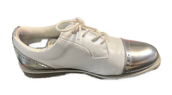 G/Fore Women's Cap Toe Gallivanter -White/Silver Size 8 MSP$220