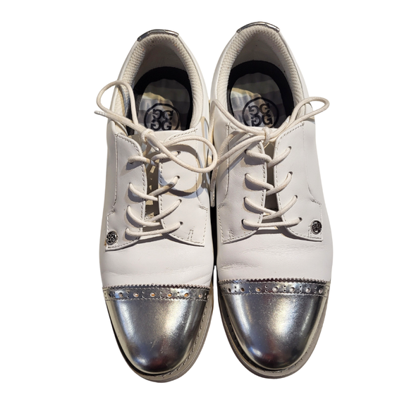 G/Fore Women's Cap Toe Gallivanter -White/Silver Size 8 MSP$220
