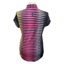 Jamie Sadock Black, Pink & Peach Striped Golf Top Size L MSP$93-2