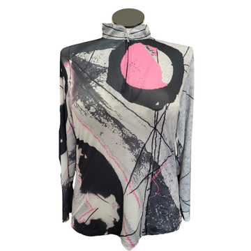 Jamie Sadock Sunsense Gray, Black & Pink Long Sleeve Sun Shirt Size L MSP$98