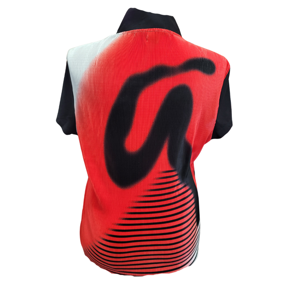 Jamie Sadock Red & Black Crunch Golf Top Size L