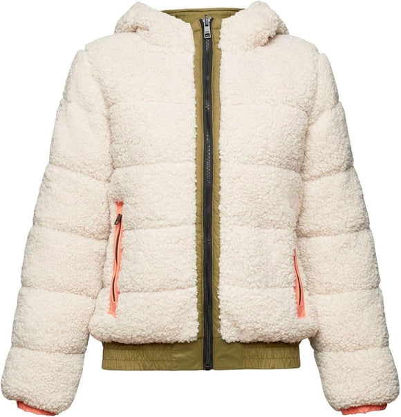 Esprit Women's Recycled Reversible Teddy Faux Fur Jacket Size M MSP$185
