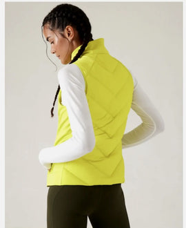 Athleta Inlet Neon Yellow Quilted Vest Size M MSP$149 - 0