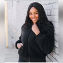 Zyia Active Black Teddy Sherpa Fleece Jacket Size M MSP$90-1