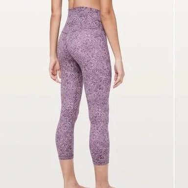 New Lululemon Align Crop 2 Purple Pink 21" Arabesque Antoinette Smoky Quartz Size 8 MSP$88